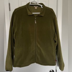 Woolrich Fleece Jacket Size 2XL Green Full Zip Pocketed Casual Men’s